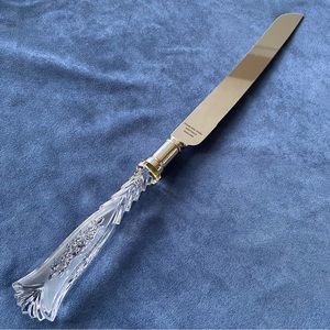 Hollywood Regency Style Sheffield England Crystal Diamond Cut Handle Cake Knife